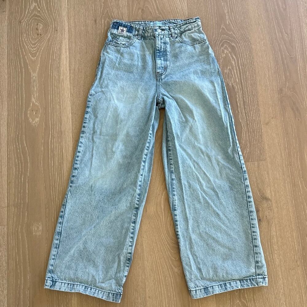 Revice Jeans Wide Leg Baggy Shadow Art Empire Size 24 Blue